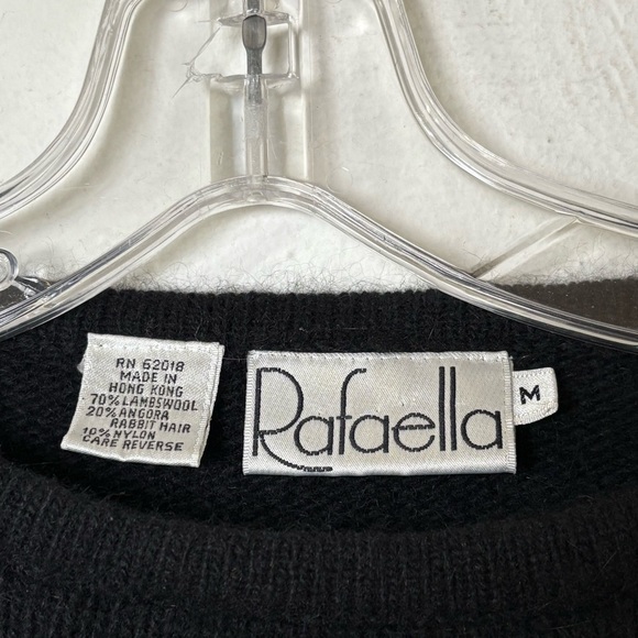 Vintage 90s lambs wool angora rabbit hair multicolor polkadot crewneck sweater M - Picture 12 of 14